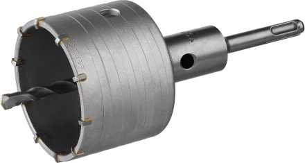 Коронка ЗУБР буровая, коническая посадка центрирующего сверла, SDS-Plus хвостовик, в сборе, 80мм 2918-80_z01 купить в Кургане