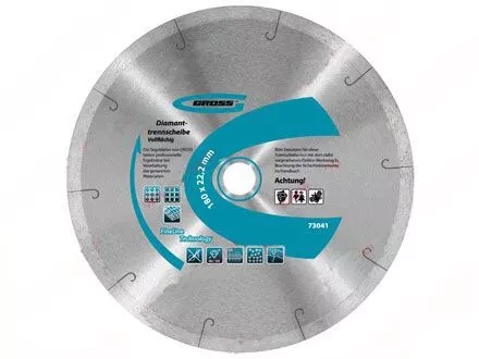 Диск алмазный 125 х 22,2 мм сплошной c лазерной перфорацией мокрое резание GROSS 73038 купить в Кургане