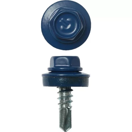 Саморезы ЗУБР &quot;ПРОФЕССИОНАЛ&quot; окраш., RAL 5005 синий насыщен., для крепл. кров. матер. к металл. констр., 5.5x19мм, 500шт 4-300315-55-019-5005 купить в Кургане