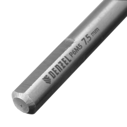 Сверло спиральное по металлу Denzel 7,5 x 109 мм, Р6М5, Golden Tip, 718238 купить в Кургане
