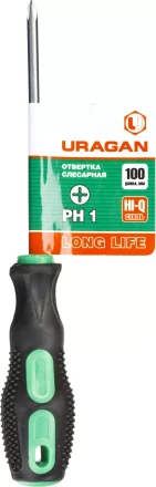 Отвертка URAGAN c двухкомпонентной рукояткой, PH1 x 100мм 25076-1-10_z01 купить в Кургане