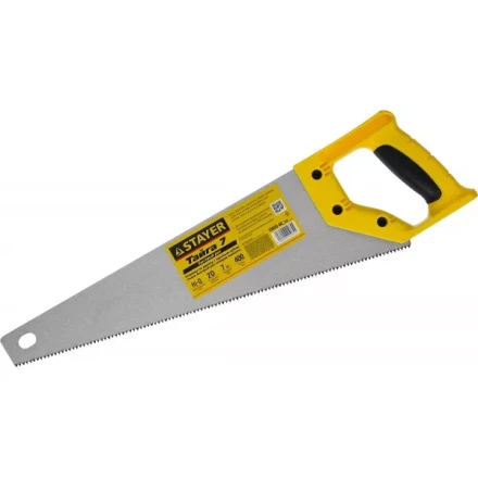 Ножовка универсальная (пила) &quot;Тайга-7&quot;, 400мм,7TPI, закаленный зуб, рез вдоль и поперек волокон, для средн заготовок, фанеры, ДСП,МДФ, STAYER 15050-40_z02 купить в Кургане