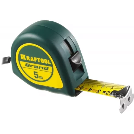 Рулетка KRAFTOOL GRAND, обрезиненный пластиковый корпус, 5м/25мм 34022-05-25 купить в Кургане