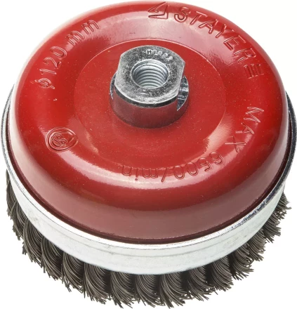 ЗУБР &quot;ПРОФЕССИОНАЛ&quot;. Щетка чашечная усиленная для УШМ, плетеные пучки стальной проволоки 0,5мм, 120ммхМ14 3527-120_z02 купить в Кургане