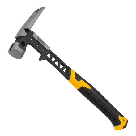 Молоток строительный 450 г, цельнокованый,боек с магнитом, двухкомп. обрезин. рук-ка Denzel 10468 купить в Кургане