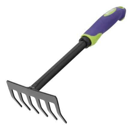 Грабли 6-зубые Palisad, 110х300 мм, стальные, обрезиненная эргономичная рукоятка, LSR1, 62061 купить в Кургане