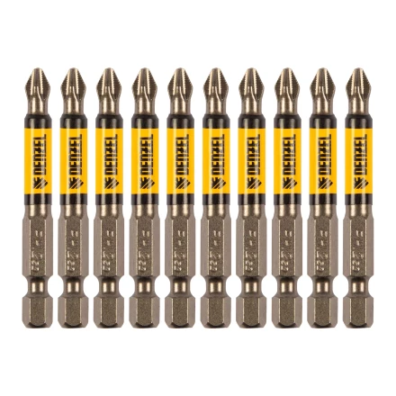 Бита PH2х60, сталь S2, цилиндр., 10 шт. Е 6,3 Denzel 11642 купить в Кургане