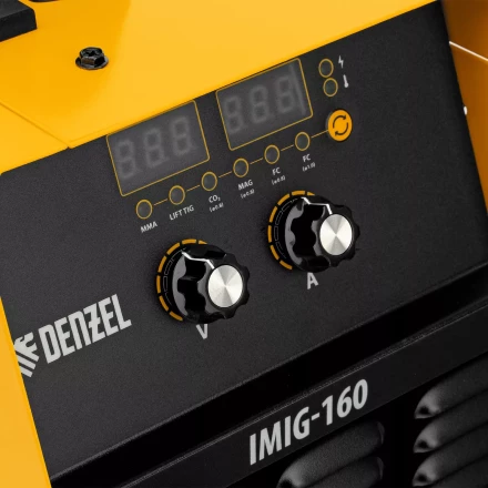 Аппарат инвертор. полуавтомат. cварки Denzel IMIG-160 Synergy 94314, 160 А, ПВ 60%, катушка 5 кг купить в Кургане