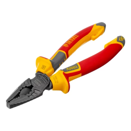 Плоскогубцы комбинированные Denzel 17085, диэлектрические трехкомпонентные рукоятки до 1000 В, 165 мм купить в Кургане