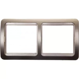 Панель СВЕТОЗАР "ГАММА" накладная, горизонтальная, цвет золотой металлик, 2 гнезда SV-54146-GM