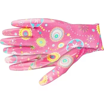 Перчатки садовые из полиэстера с нитриловым обливом, красные, S PALISAD 67744 купить в Кургане