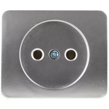 Розетка СВЕТОЗАР &quot;ГАММА&quot; без заземления, одинарная, без вставки и рамки, цвет светло-серый металлик, 16А/~250В SV-54100-SM купить в Кургане