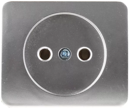 Розетка СВЕТОЗАР &quot;ГАММА&quot; без заземления, одинарная, без вставки и рамки, цвет светло-серый металлик, 16А/~250В SV-54100-SM купить в Кургане