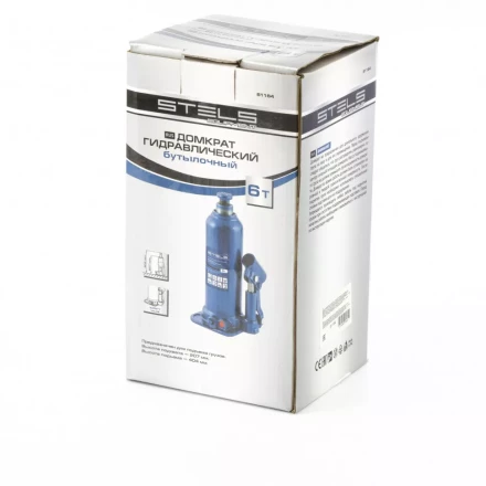 Домкрат гидравлический бутылочный 6 т h подъема 207-404 мм Stels 51164 купить в Кургане