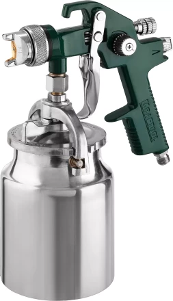 Краскопульт пневматический KRAFTOOL AirKraft, HVLP, с нижним бачком, 1,4мм 06520-1.4 купить в Кургане