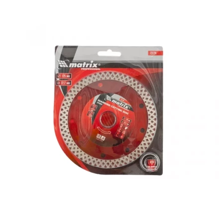 Диск алмазный отрезной сплошной 125 х 22,2 мм сухая резка MATRIX Professional 73124 купить в Кургане