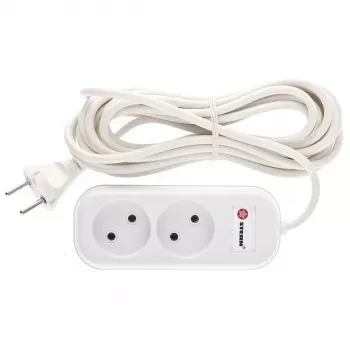Удлинитель бытовой серия EU, без заземления, 5м, 2 роз., 6А Stern 95722 купить в Кургане