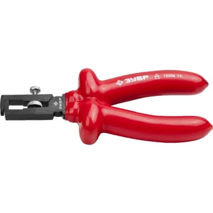 Пассатижи ЗУБР &quot;МАСТЕР&quot; &quot;ЭЛЕКТРИК&quot; для зачистки проводов диэлектрические, высоковольтные до~1000В, d до 5мм, S поперечн сеч кабеля до 10мм2, 160мм 2214-9-16_z02 купить в Кургане