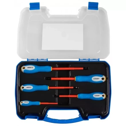 ЗУБР. Набор: Отвертки диэлектрические, 2-комп. рукоятка, до 1000 В, хромованадиевая сталь, 5 предметов 25263-H5 купить в Кургане