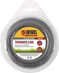 Леска для триммера армированная алюминием X-Pro звезда 2,4мм х 15м блистер Россия Denzel 96197