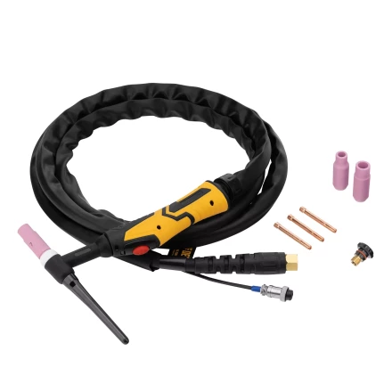 Горелка сварочная TIG WP26, разъем 2 пина, 3 метра Denzel 93644 купить в Кургане