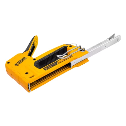 Степлер мебельный Denzel 40215, тип 53 и 13, 6-14мм, тип 140, 10-14мм, тип 300, 15мм, тип 500, 15мм купить в Кургане