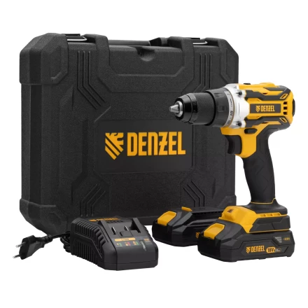 Дрель-шуруповерт аккумуляторная Denzel  BLDL-18-0 26140, бесщет.2 Li-Ion, 18 В купить в Кургане