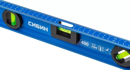 Уровень СИБИН двутавровый, 3 ампулы, измерительная линейка, 40см 34607-040 купить в Кургане