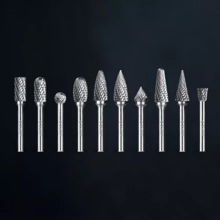 Зубр Набор твердосплавных борфрез, 10 шт.: A1020, C1020, D1009, E1220, F1225, G1225, J1009, L1228, M1225, N1010 (28815-H10) купить в Кургане