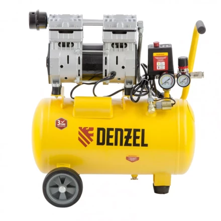 Компрессор безмаслянный Denzel DLS950/24 малошумный 58026 купить в Кургане