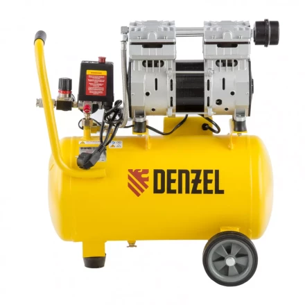 Компрессор безмаслянный Denzel DLS950/24 малошумный 58026 купить в Кургане