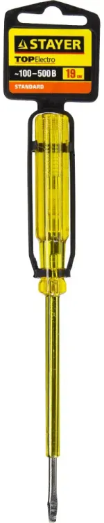 Пробник STAYER "STANDARD" электрический, 100-500В, 190мм, этикетка-флажок 2570-19_z01 купить в Кургане