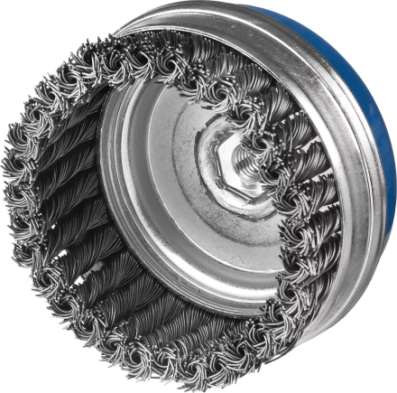 ЗУБР &quot;ПРОФЕССИОНАЛ&quot;. Щетка чашечная усиленная для УШМ, плетеные пучки стальной проволоки 0,8мм, 100ммхМ14 35271-100_z02 купить в Кургане