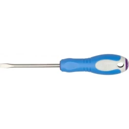 Отвертка ЗУБР, Cr-V сталь, трехкомпонентная рукоятка, цветовая индикация типа шлица, SL, 6,5x100мм 25251-6.5-100