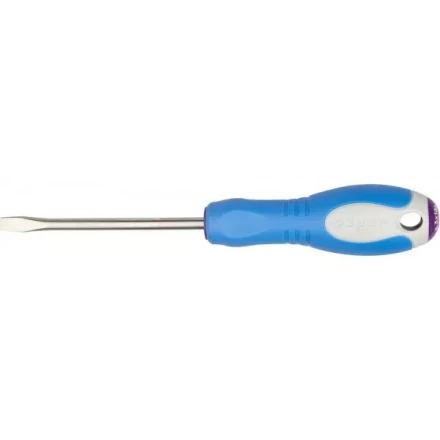 Отвертка ЗУБР, Cr-V сталь, трехкомпонентная рукоятка, цветовая индикация типа шлица, SL, 6,5x100мм 25251-6.5-100 купить в Кургане