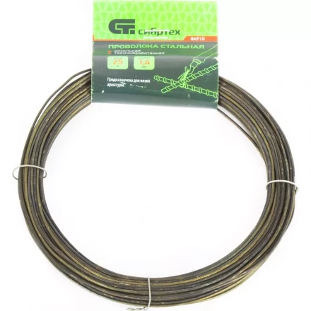 Проволока стальная 25 м вязальная термообработанная 1,4 мм Сибртех 84910 купить в Кургане