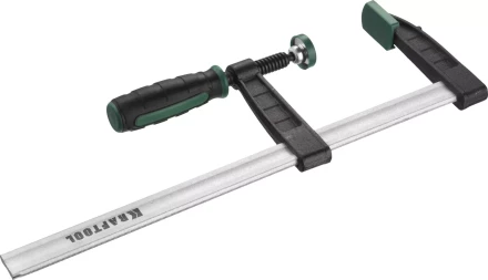 Струбцина, KRAFTOOL 32011-080-300, тип &quot;F&quot;, DIN 5117, двухкомпонентная ручка, 80х300мм 32011-080-300 купить в Кургане