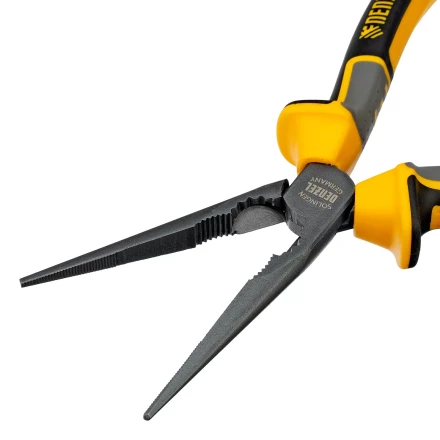 Длинногубцы прямые 205 мм Denzel 17302, трехкомпонентные рукоятки купить в Кургане