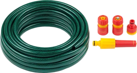 Набор поливочный GRINDA: Шланг 1/2&quot;x15 м, наконечник-распылитель, поливочная арматура 428497-1/2-15 купить в Кургане