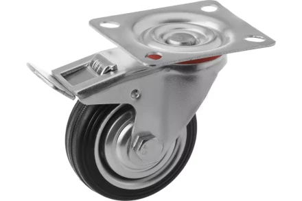 Колесо поворотное резина SCb 97 85 мм с тормозом (F) 1046153 купить в Кургане