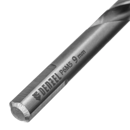 Сверло спиральное по металлу Denzel, 9 x 125 мм, Р6М5, Golden Tip, 718241 купить в Кургане