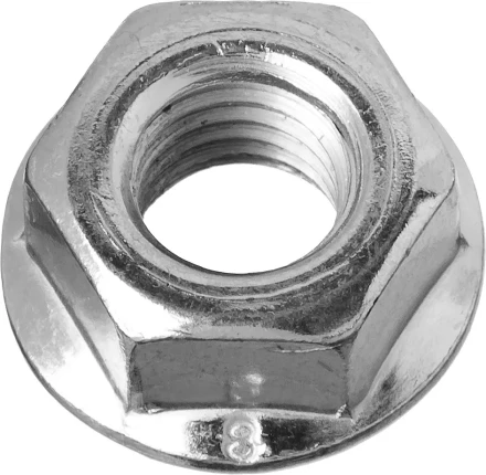 Гайка DIN 6923 с фланцем, M8, 6 шт, кл. пр. 8, оцинкованная, ЗУБР 303636-08 купить в Кургане