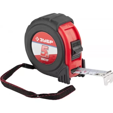 Рулетка ЗУБР &quot;МАСТЕР&quot;, обрезиненный корпус, на карточке, 5 м / 19 мм 34055-05-19_z02 купить в Кургане