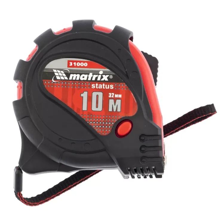 Рулетка Status magnet 3 fixations 10 м х 32 мм обрезиненный корпус зацеп с магнитом  MATRIX 31000 купить в Кургане