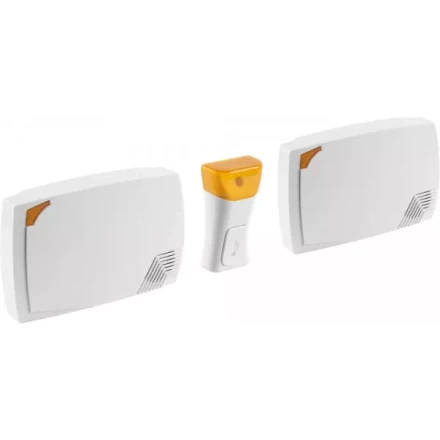 Звонок СВЕТОЗАР &quot;ТРИО&quot; электрический беспроводной 120м, 36 мелодий, 2 звонка, 1 кнопка, A23, 2*3АА 58076 купить в Кургане