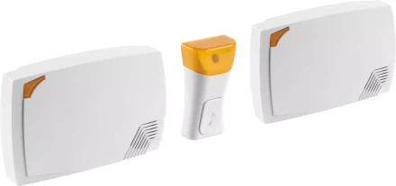 Звонок СВЕТОЗАР &quot;ТРИО&quot; электрический беспроводной 120м, 36 мелодий, 2 звонка, 1 кнопка, A23, 2*3АА 58076 купить в Кургане