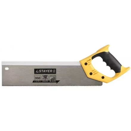 Ножовка для стусла c усиленным обушком (пила) 350 мм, 12 TPI, прямой зуб, для точного реза, STAYER 15365-35 купить в Кургане