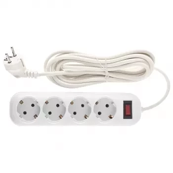 Удлинитель бытовой серия EF, с заземлением и выключателем, 4м, 4 розетки, 10A Stern 95777 купить в Кургане