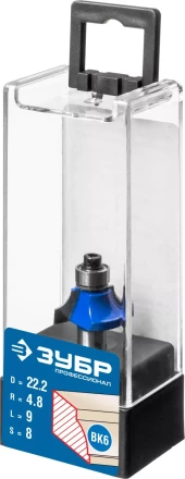 ЗУБР 22.2 x 9 мм, радиус 4.8 мм, фреза кромочная калевочная №1, Профессионал (28700-22.2) купить в Кургане