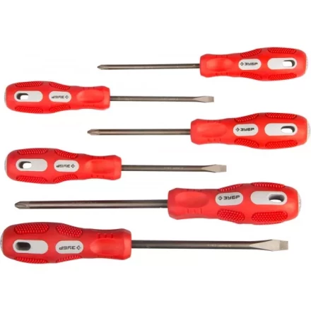 Набор отверток ЗУБР &quot;МАСТЕР&quot;, хром-ванадиевая сталь, эргономичная трехкомпонентная рукоятка, 6шт 25235-H6 купить в Кургане